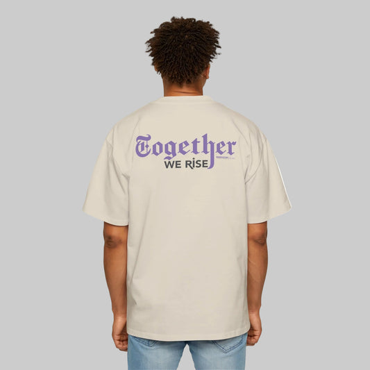 WordCulture Streetwear Together We Rise clean typography t-shirt motivational streetwear design, back print.