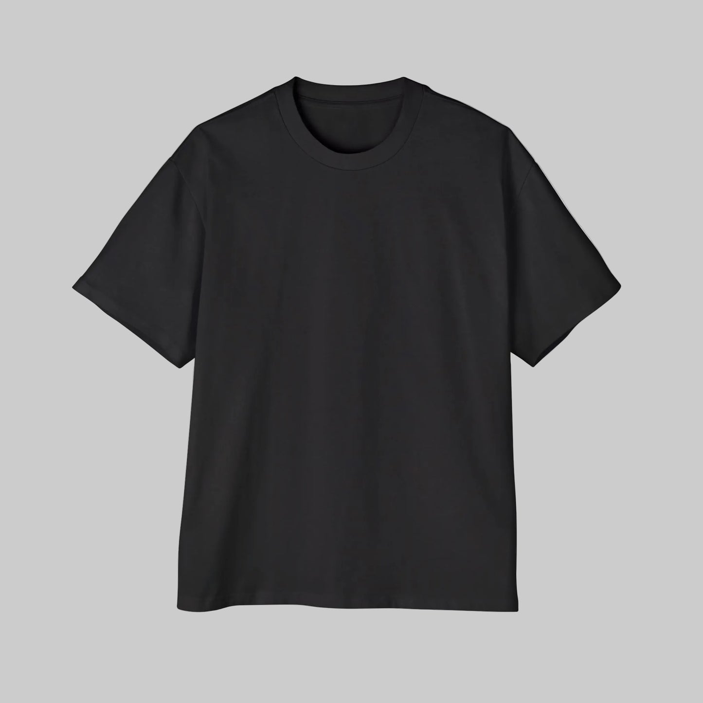 Black t-shirt on a white background