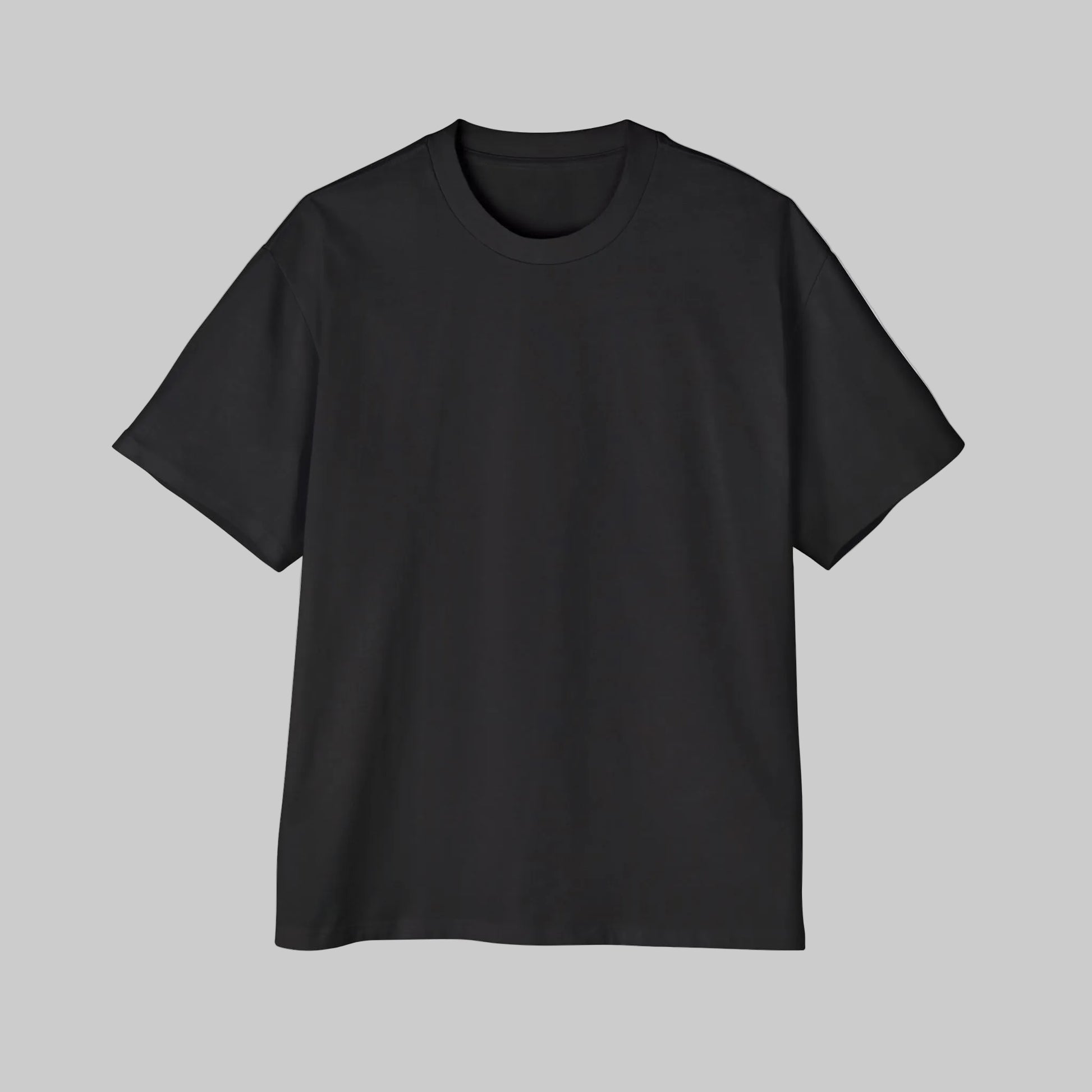 Black t-shirt on a white background