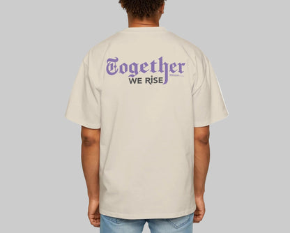 WordCulture Streetwear Together We Rise clean typography t-shirt motivational streetwear design, back print. 